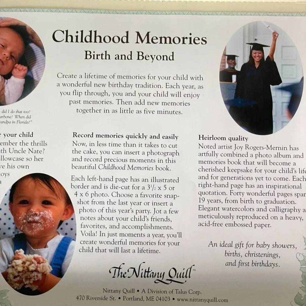 Childhood Memories Birth & Beyond Baby Memory Book New‎ In Box 2004 Gift